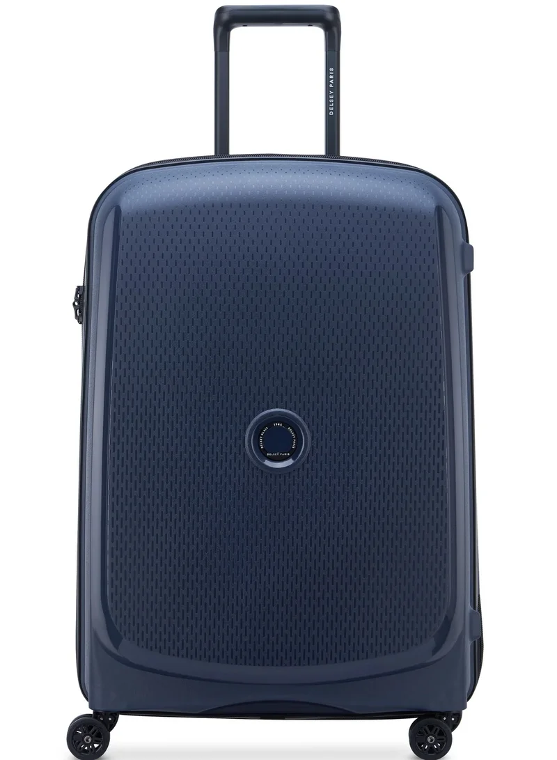 ديلسي _باريس حقيبة سفر بلمونت  سم صلبة بعجلات مزدوجة قابلة للتوسيع زرقاء